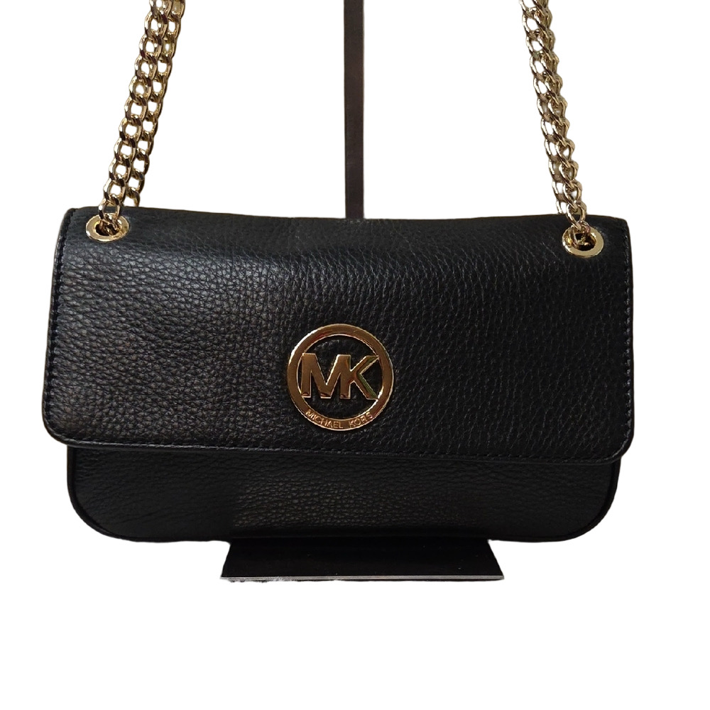Michael Kors Black Shoulder Bag with Gold Chain